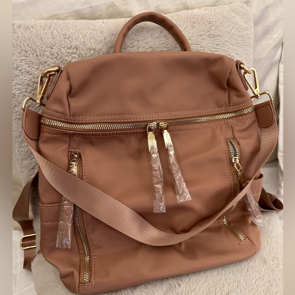 Miztique Nylon Rose Mauve Convertible Bag Backpack